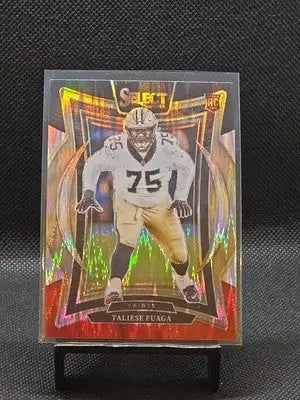 2024 Panini Select Concourse Taliese Fuaga #56 Black & Red Shock Prizm (RC) - Football Card Single