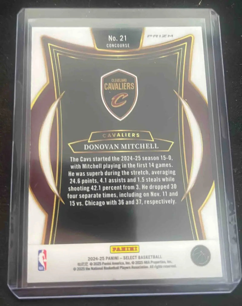 Panini Select Donovan Mitchell Concourse Neon Green Prizm trading card /75
