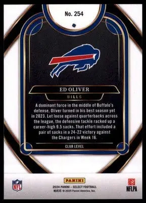 2024 Panini Select Ed Oliver 254 Buffalo Bills
