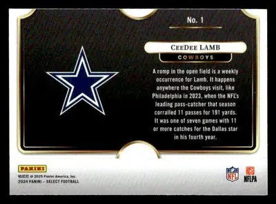 2024 Panini Select Football #1 CeeDee Lamb Snapshots - Football Card Single