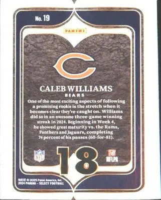2024 Panini Select Select Numbers #19 Caleb Williams - Football Card Single
