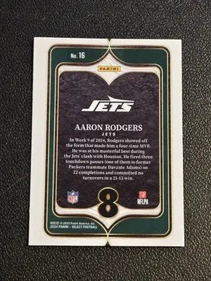 2024 Panini Select - Select Numbers Prizm #16 Aaron Rodgers - Football Card Single