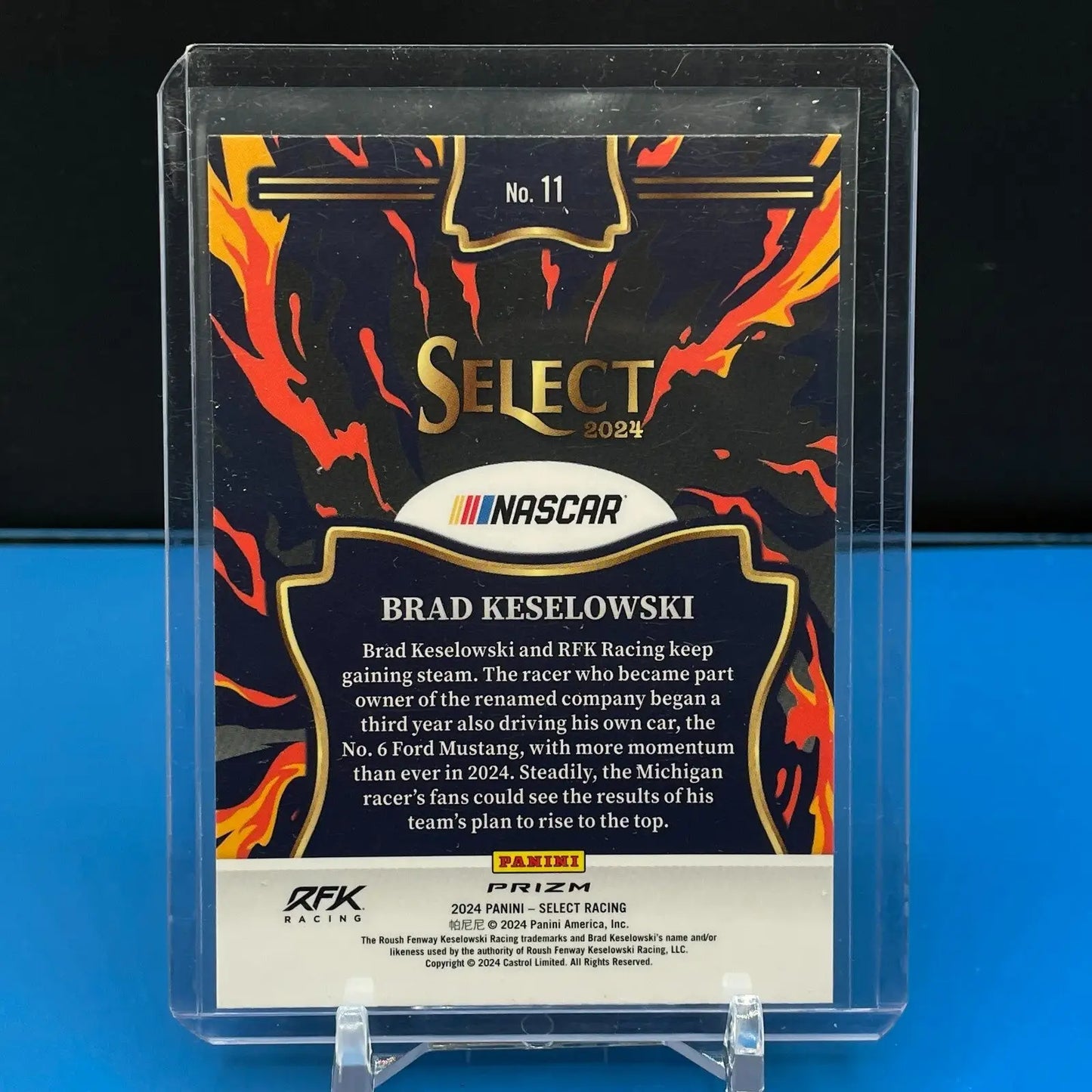2024 Panini Select Racing En Fuego Flash Prizm #11 Brad Keselowski - Racing Card Single