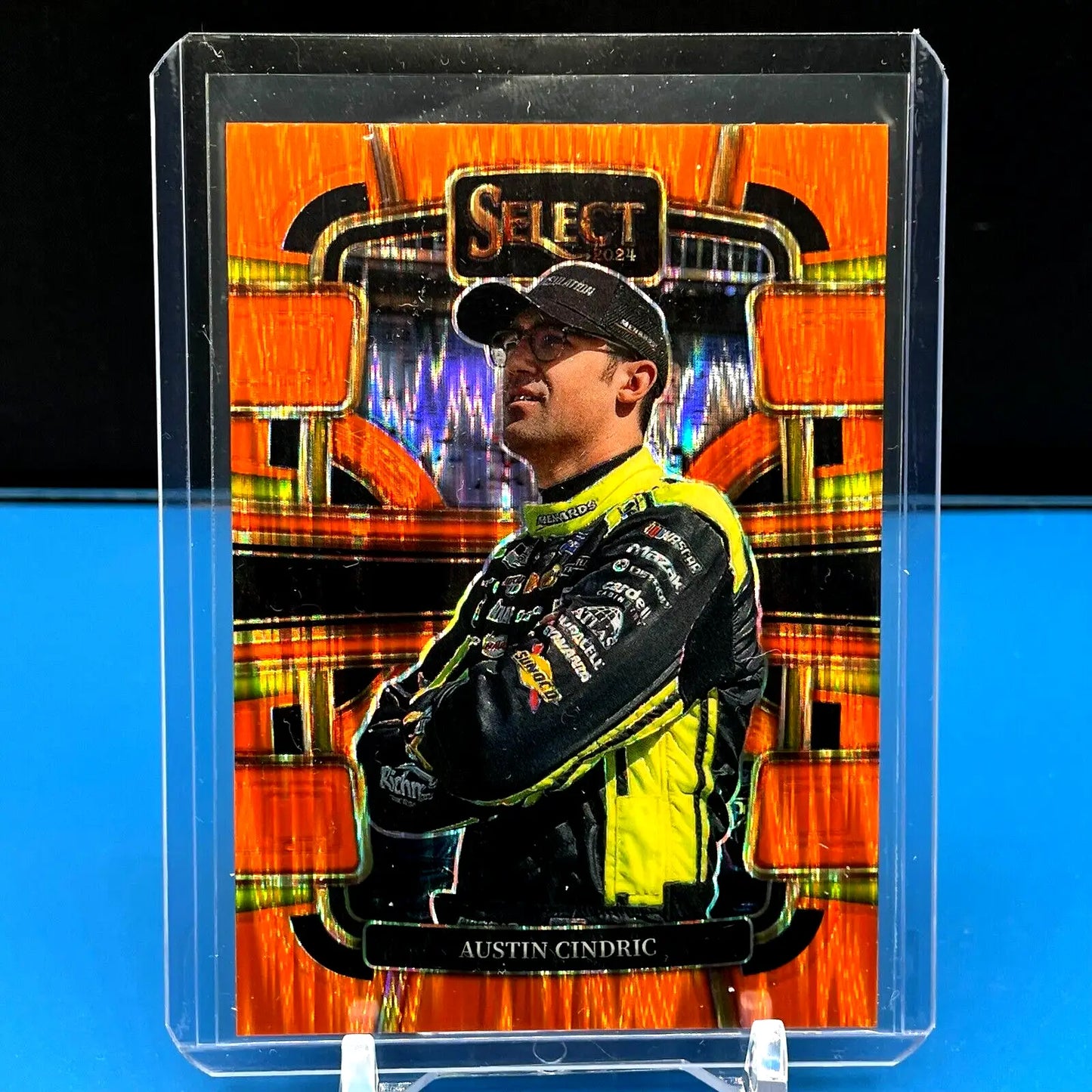 2024 Panini Select Racing Grandstand Orange Flash Prizm #26 Austin Cindric - Racing Card Single
