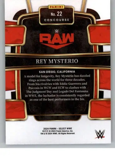 2024 Panini Select Red and Blue #22 Rey Mysterio NM-MT Concourse ID:77043 - Wrestling Card Single
