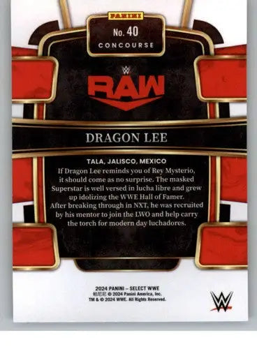 2024 Panini Select Red and Blue #40 Dragon Lee NM-MT Concourse ID:77045 - Wrestling Card Single