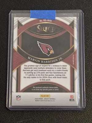 2024 Panini Select #RS-MHJ Marvin Harrison Jr. Rookie Swatches Red Prizm - Football Card Single