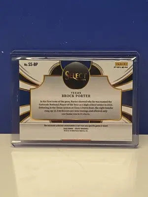2024 Panini Select Selective Swatches Brock Porter Texas Rangers SS-BP