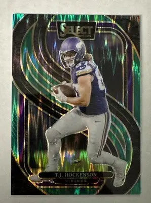 2024 Panini Select T.J. Hockenson #194 Premier Level Green Shock Prizm /5 (NM) - Football Card Single