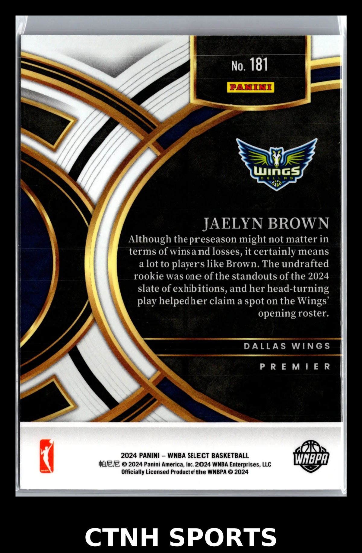 2024 Panini Select WNBA #181 Dallas Wings RC - Basketball Card Single