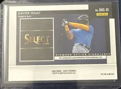 Baseball trading card for Xavier Isaac from 2024 Panini Select Xavier Autographed Card