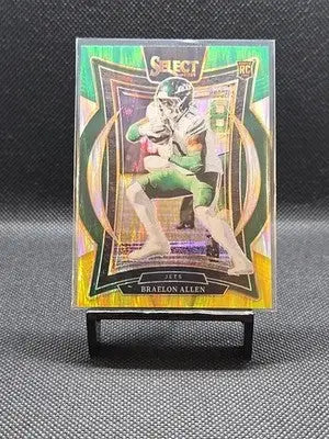 2024 Panini Select - Yellow & Green Prizm Shock #10 Braelon Allen RC - Football Card Single