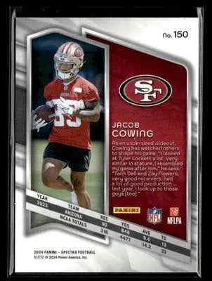 2024 Panini Spectra Jacob Cowing #150 RC San Francisco 49ers