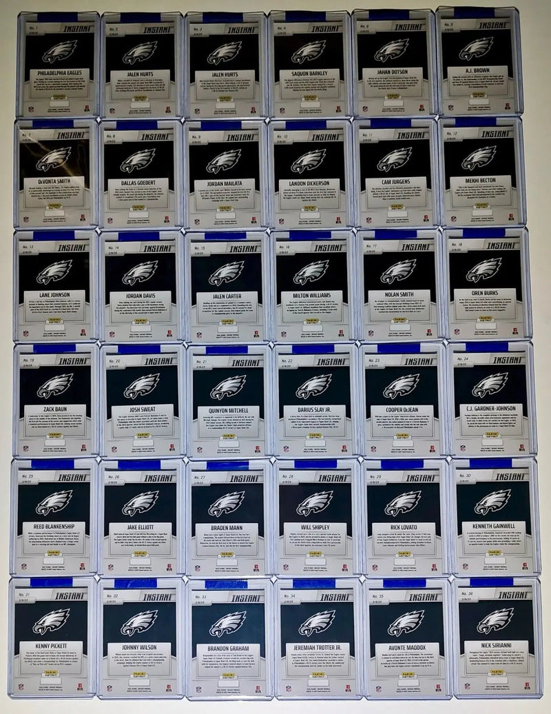 2024 Panini Super Bowl LIX Complete 36 Card Philadelphia Eagles Football Set