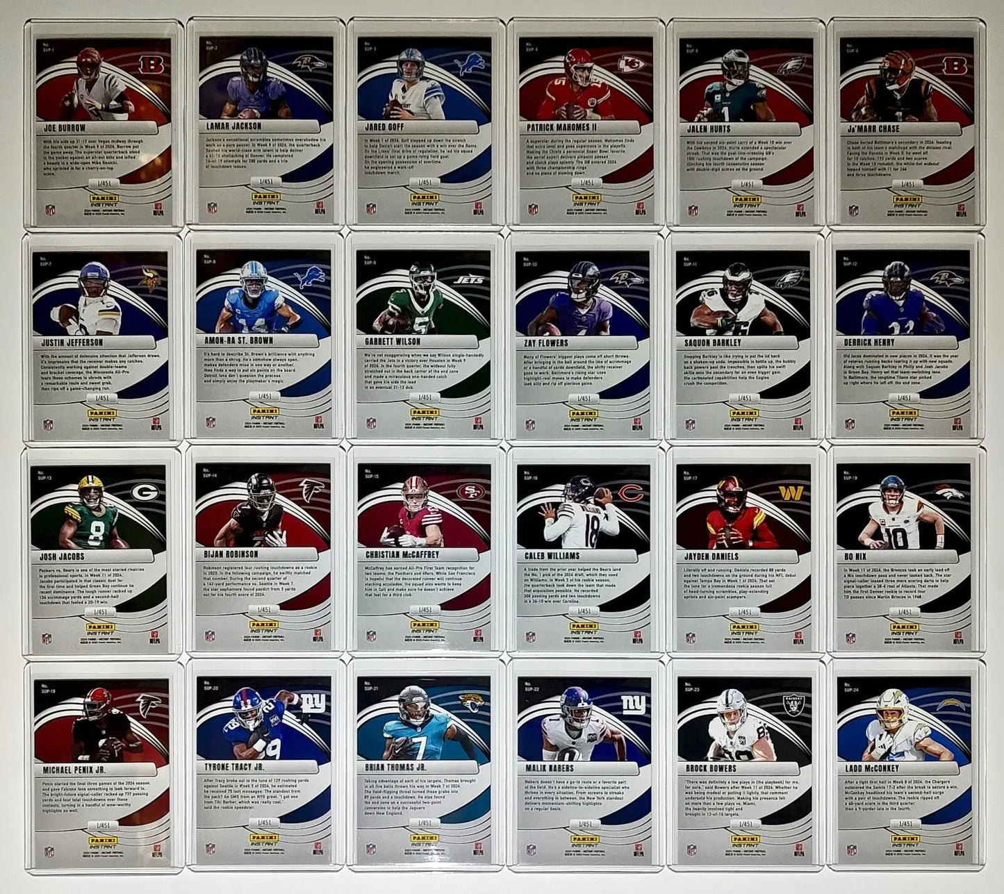 2024 Panini Supernova NFL Complete 24 Card Football Set - Football Card Single