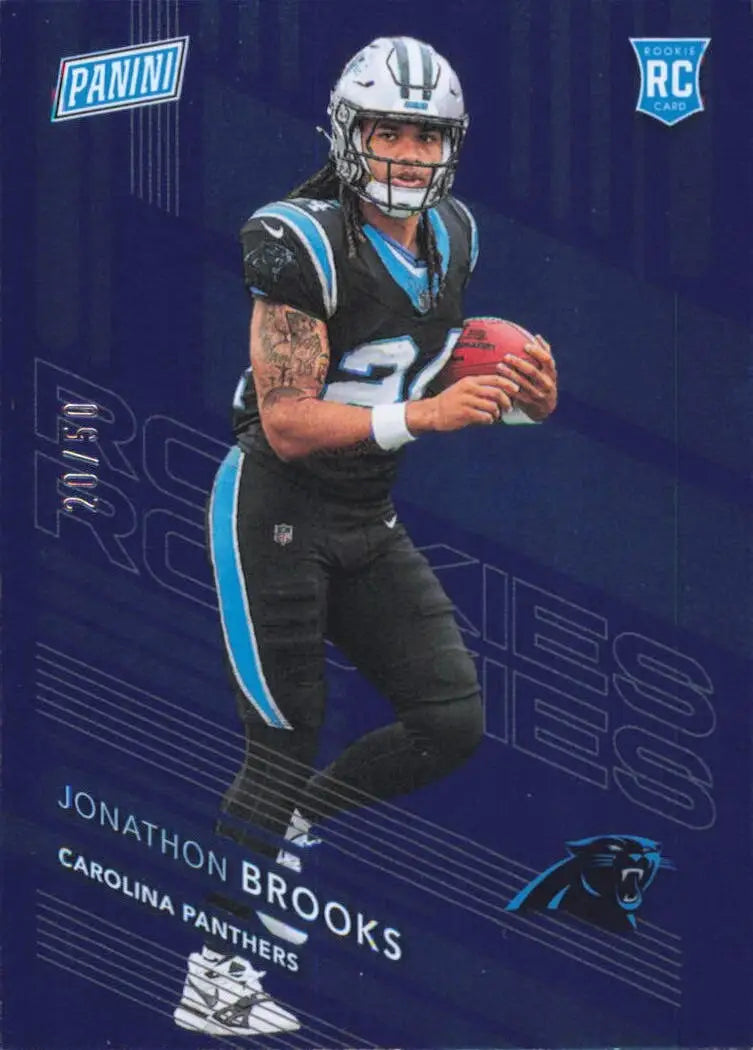 2024 Panini The National Blue /50 Jonathon Brooks Rookie Carolina Panthers Card - Football Card Single