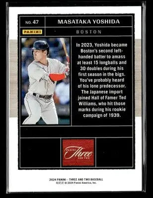 2024 Panini Three and Two #47 Masataka Yoshida #/99 - Baseball Card Single