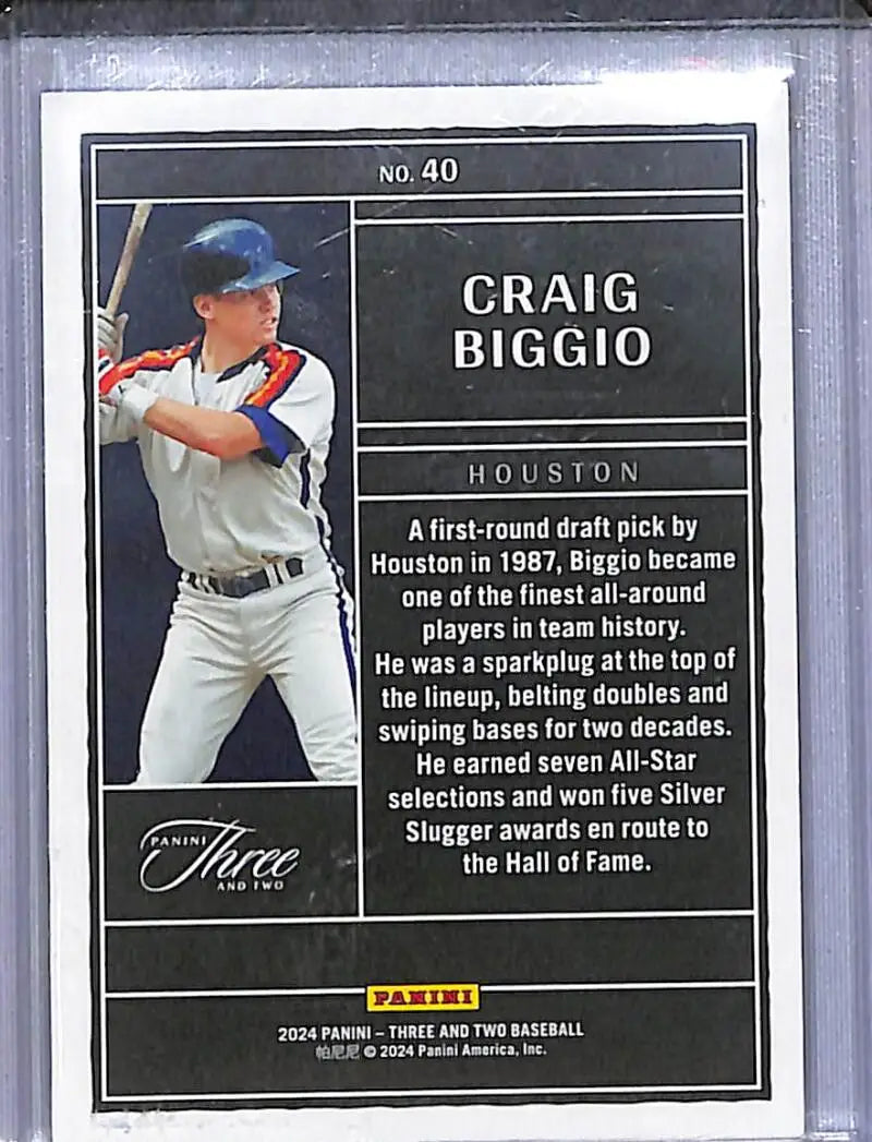2024 Panini Three and Two Draft Class #40 Craig Biggio NM-MT 70/99 Houston Astros
