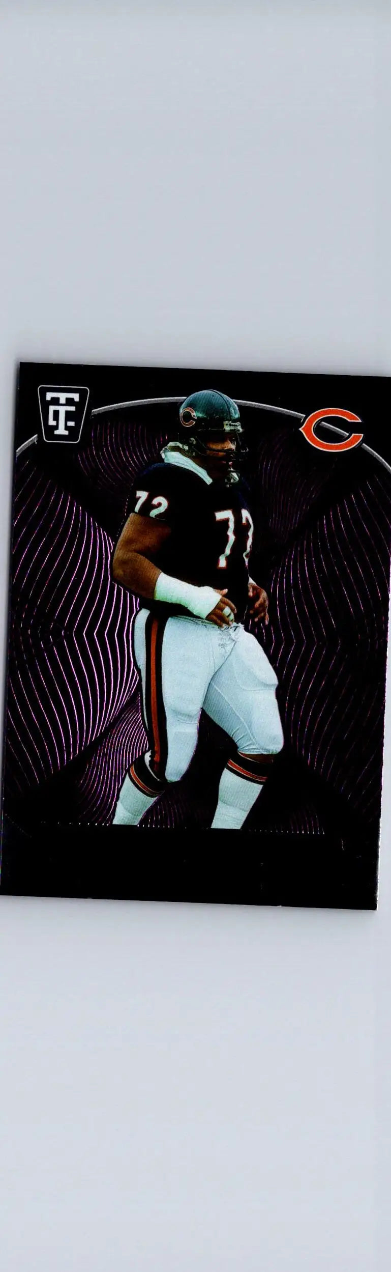 Football trading card featuring William Perry from 2024 Panini Totally Certified William Perry Mirror Purple