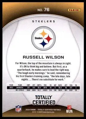 2024 Panini Totally Certified Russell Wilson 76 Pittsburgh Steelers