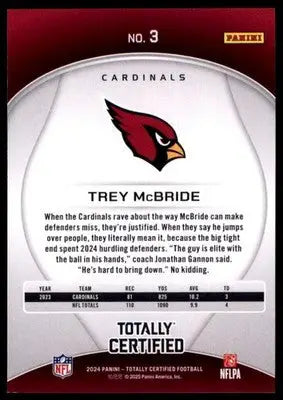 2024 Panini Totally Certified Trey McBride 3 Arizona Cardinals