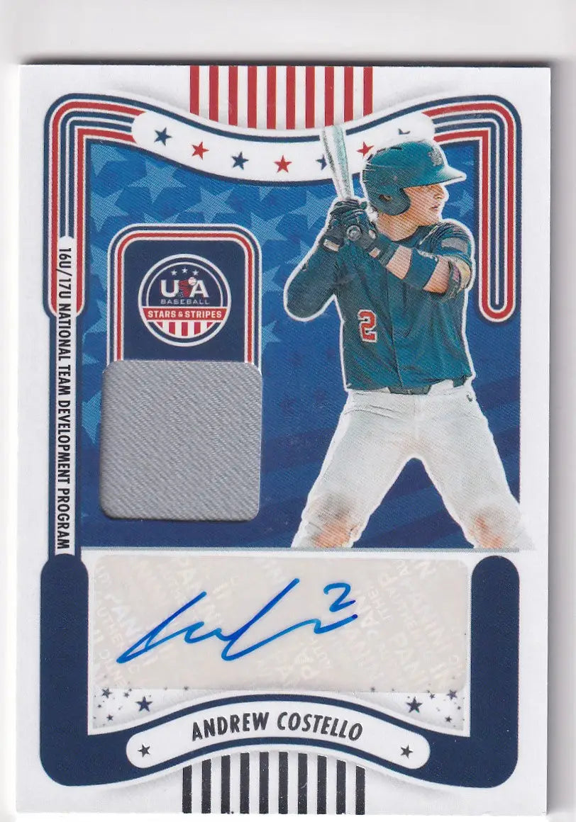 2024 Panini USA Auto Relic Andrew Costello - Baseball Card Single