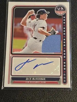2024 Panini USA Baseball Jack McKernan 18U Nat Team Signatures Materials #/199 - Baseball Card Single