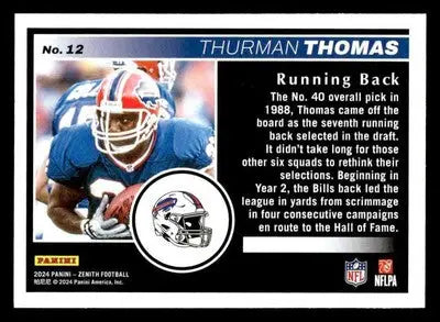 2024 Panini Zenith #12 Thurman Thomas Retail - Football Card Single