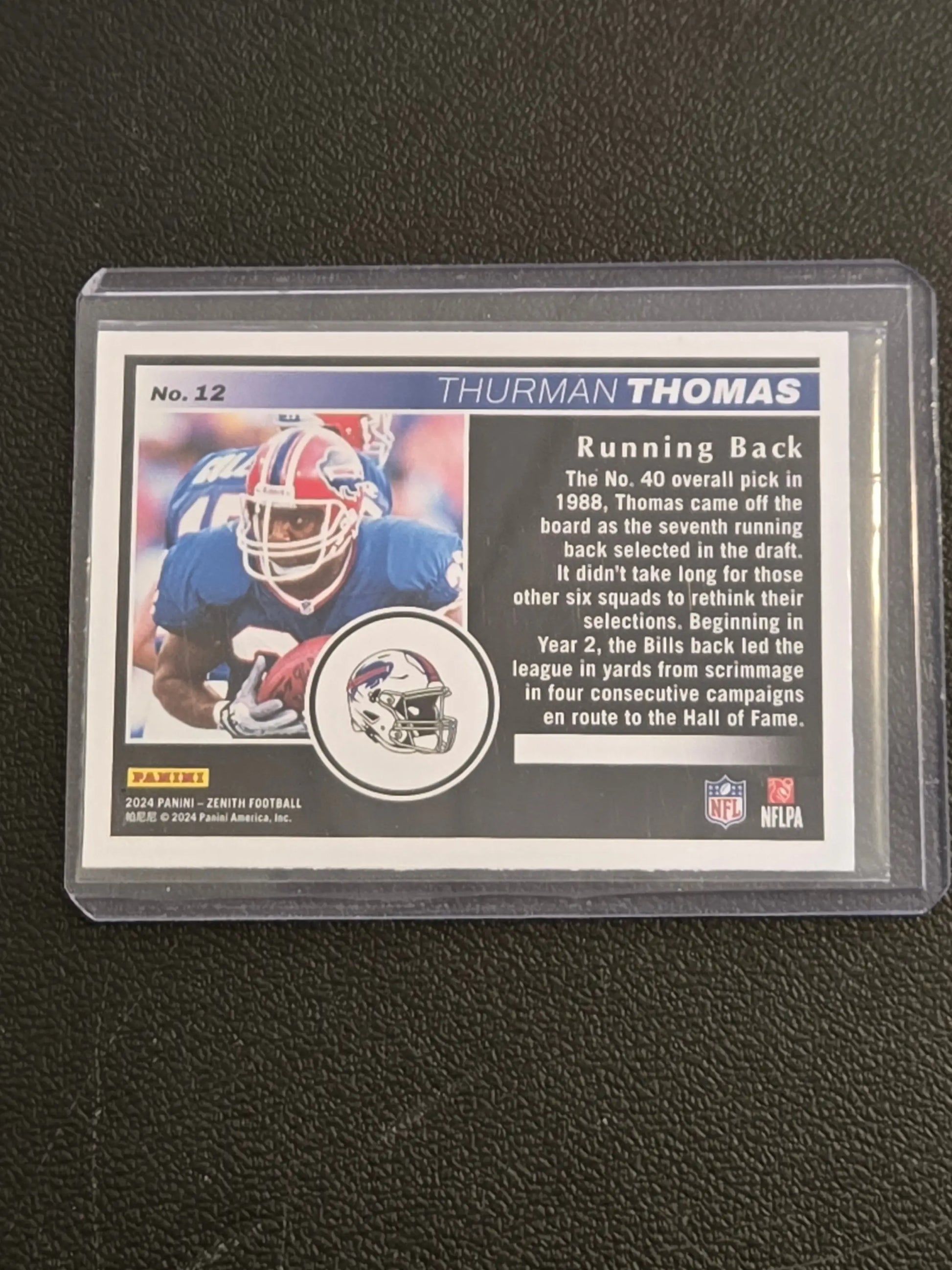 2024 Panini Zenith #12 Thurman Thomas Two Minute Drill - Football Card Single