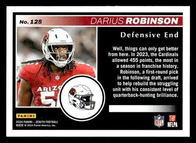 2024 Panini Zenith #125 Darius Robinson - Football Card Single