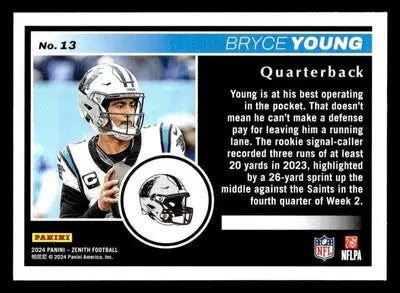 2024 Panini Zenith #13 Bryce Young Retail Carolina Panthers - Football Card Single