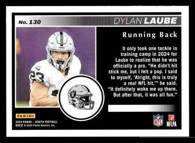2024 Panini Zenith #130 Dylan Laube - Football Card Single