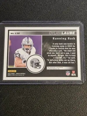 2024 Panini Zenith #130 Dylan Laube Autographs Two Minute Drill - Football Card Single