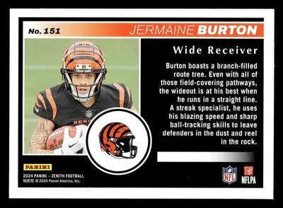 2024 Panini Zenith #151 Jermaine Burton - Football Card Single