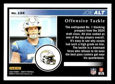 2024 Panini Zenith #154 Joe Alt Two Minute Drill - Football Card Single