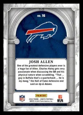 2024 Panini Zenith #16 Josh Allen Z Marquee - Football Card Single
