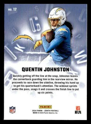 2024 Panini Zenith #17 Quentin Johnston A to Z - Football Card Single