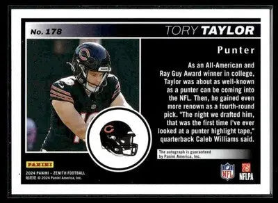 2024 Panini Zenith #178 Tory Taylor Autographs No Huddle - Football Card Single