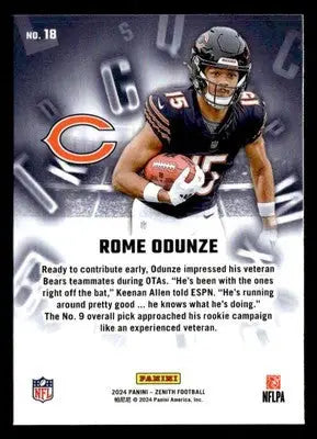 2024 Panini Zenith #18 Rome Odunze A to Z - Football Card Single