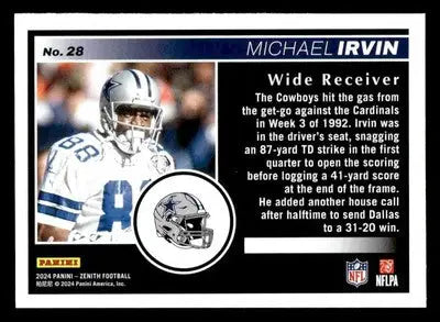 2024 Panini Zenith #28 Michael Irvin Retail - Football Card Single