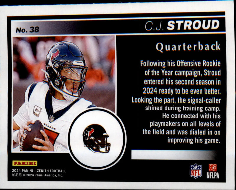2024 Panini Zenith #38 C.J. Stroud - Football Card Single