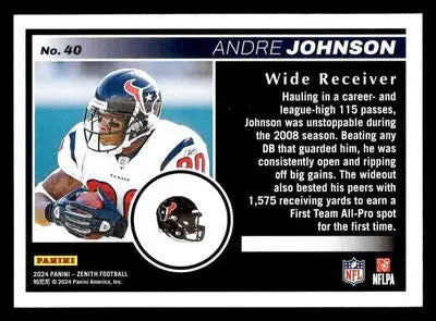 2024 Panini Zenith #40 Andre Johnson - Football Card Single