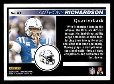 2024 Panini Zenith #41 Anthony Richardson Retail - Football Card Single