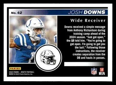 2024 Panini Zenith #42 Josh Downs Retail - Football Card Single