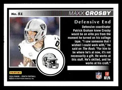 2024 Panini Zenith #51 Maxx Crosby Retail - Football Card Single