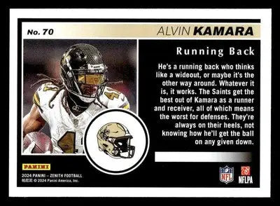 2024 Panini Zenith #70 Alvin Kamara Retail New Orleans Saints - Football Card Single