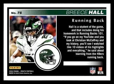 2024 Panini Zenith #76 Breece Hall Retail - Football Card Single
