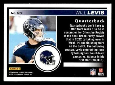 2024 Panini Zenith #96 Will Levis Retail - Football Card Single