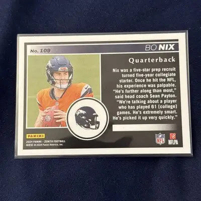 2024 Panini Zenith Bo Nix SP 2 Minute Drill RC Rookie football trading card
