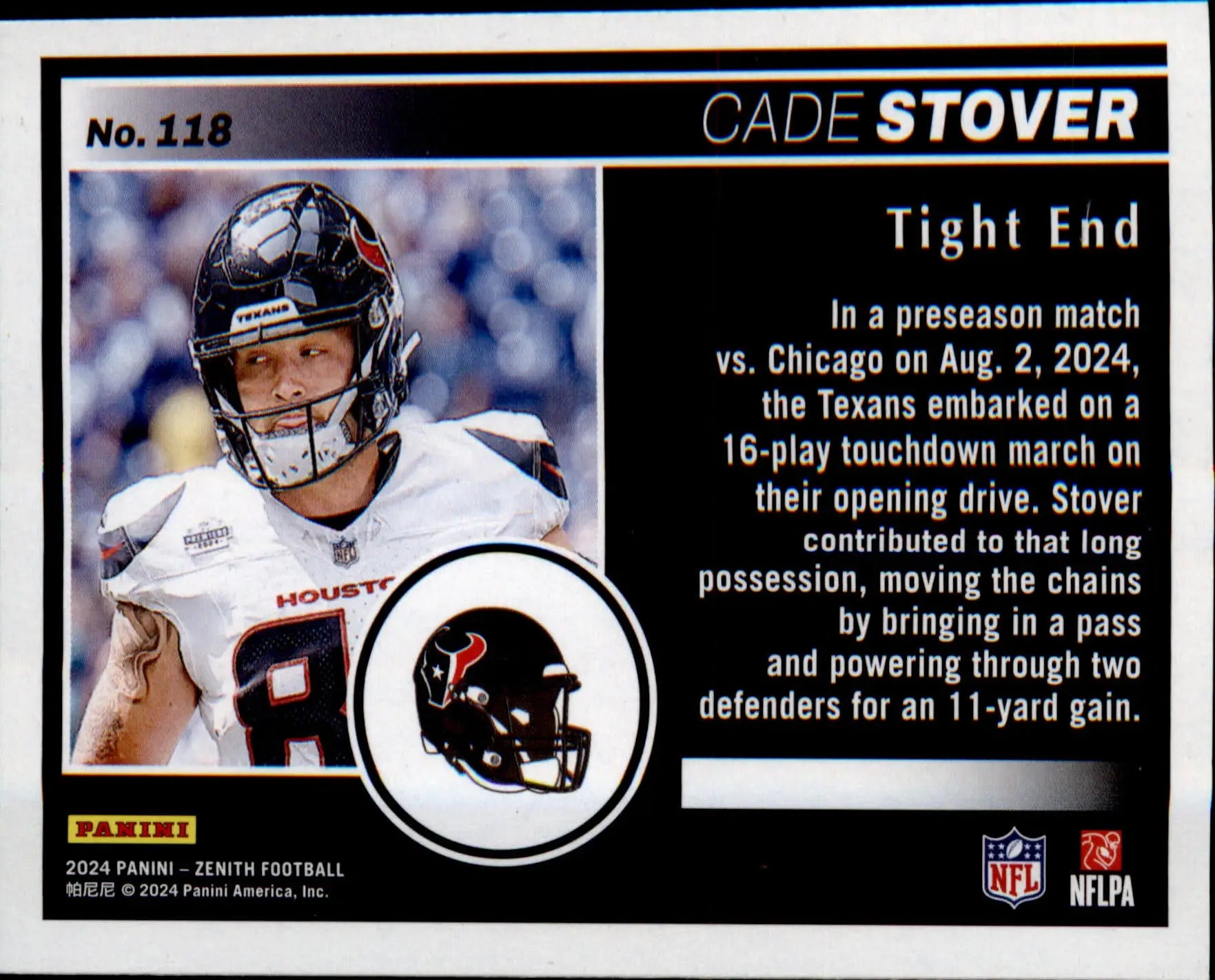 2024 Panini Zenith Retail #118 Cade Stover Rookie Rookie - Football Card Single